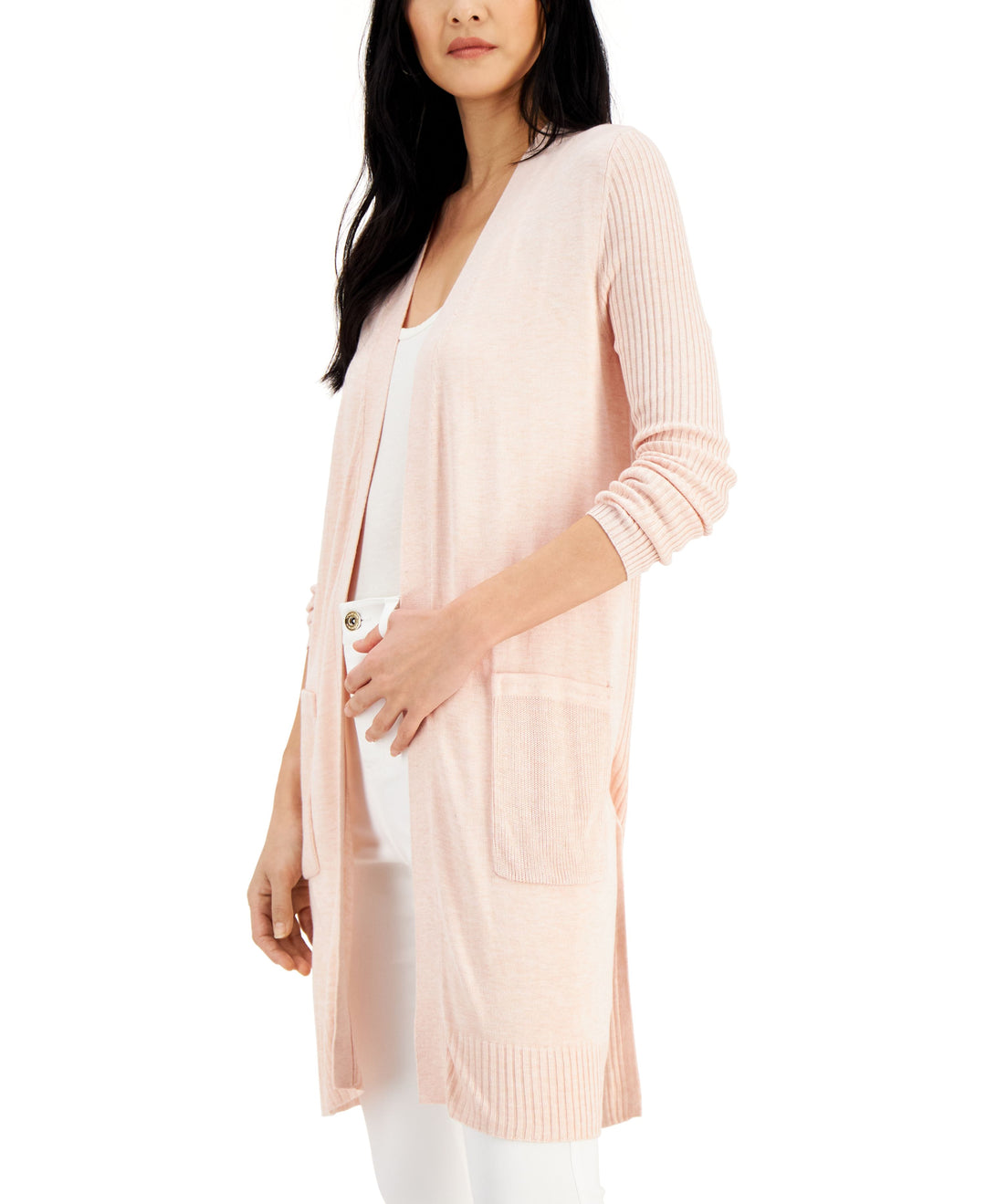 International Concepts Womens Ribbed Duster Cardigan