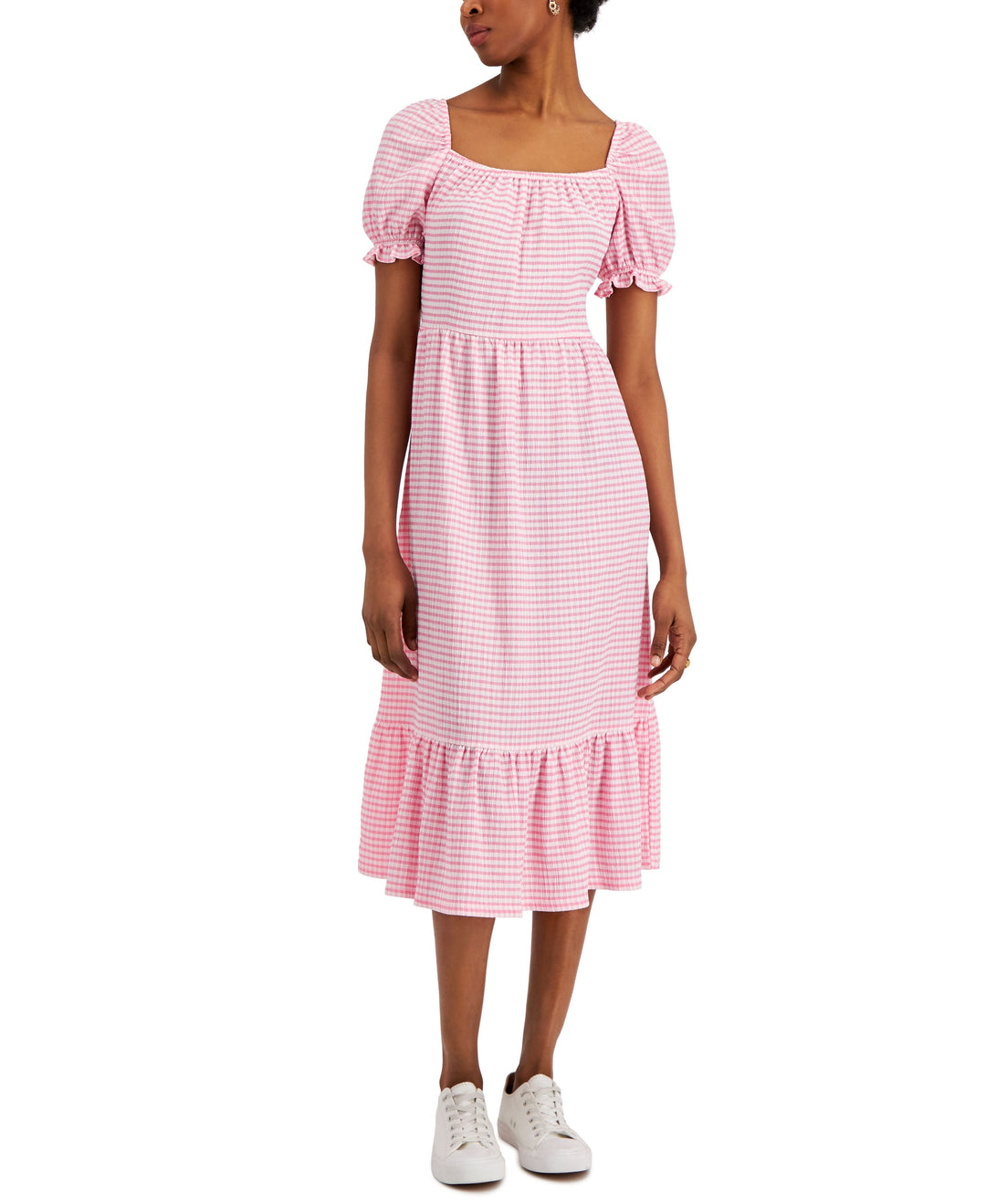 Charter Club Petite Striped Seersucker Midi Dress