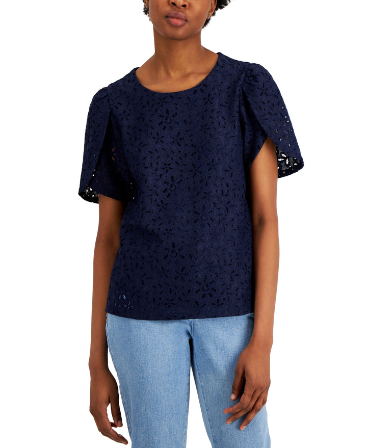 Charter Club Textured Tulip Sleeve Top