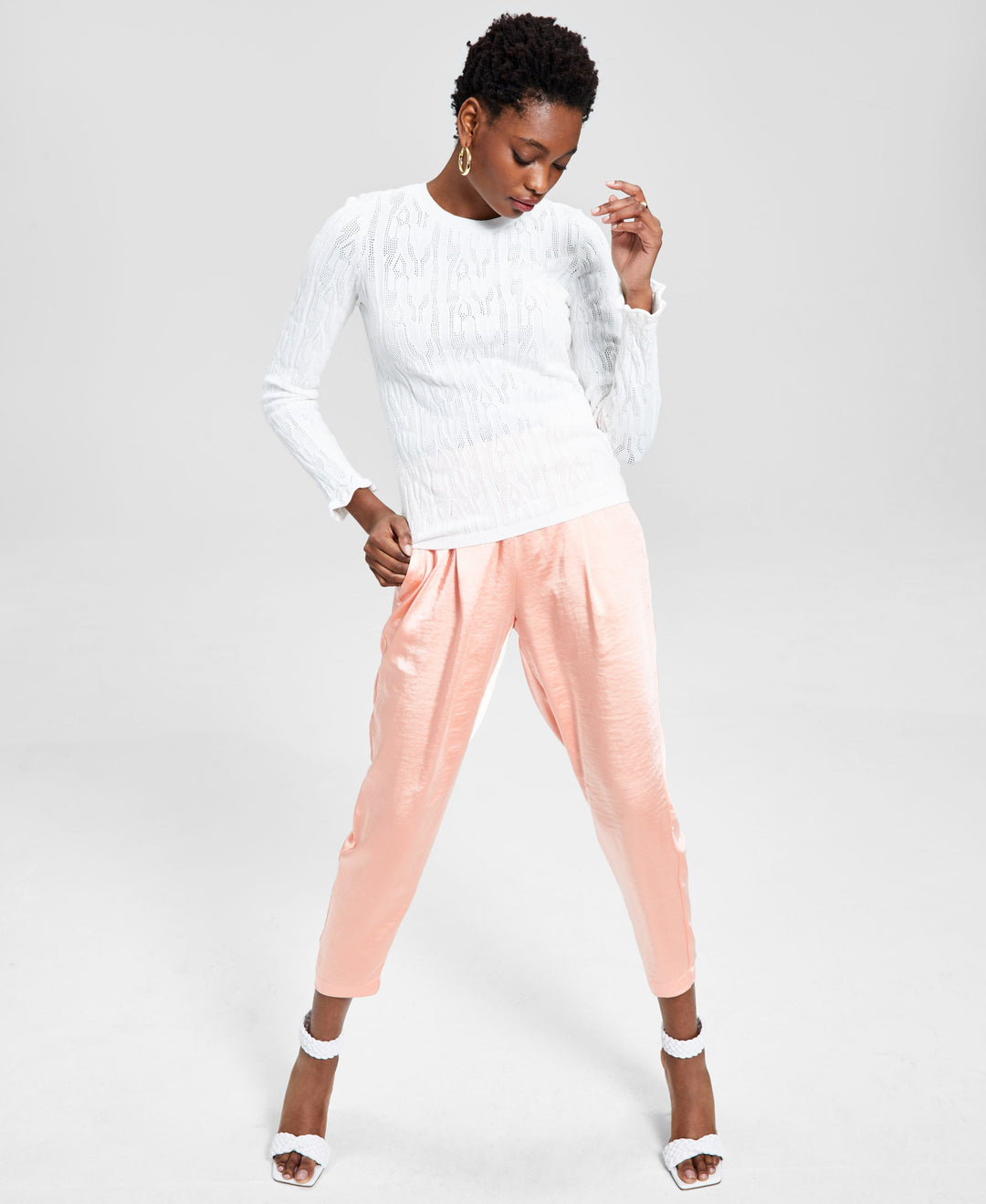 INC International Concepts Textured Stitch Sweater