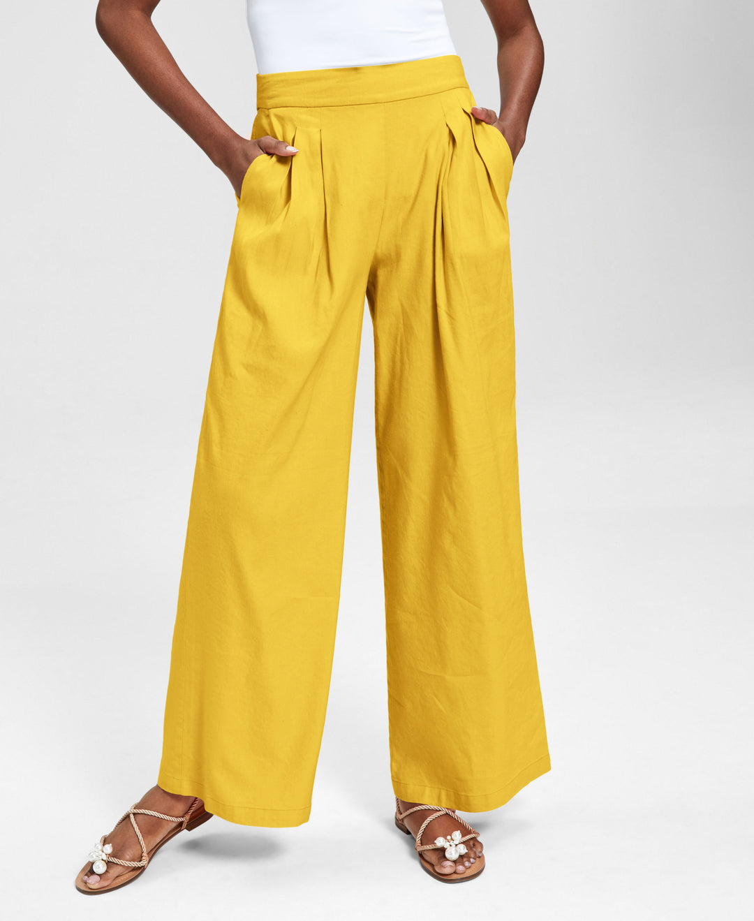 INC International Concepts High Rise Pull On Wide Leg Pants