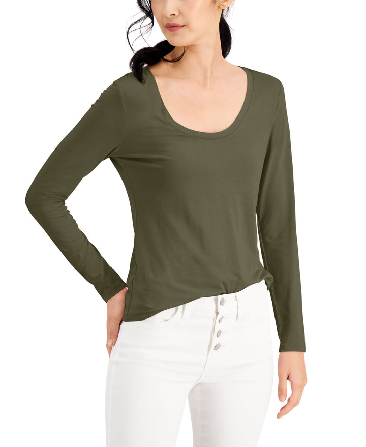 International Concepts Womens Scoop Neck Top
