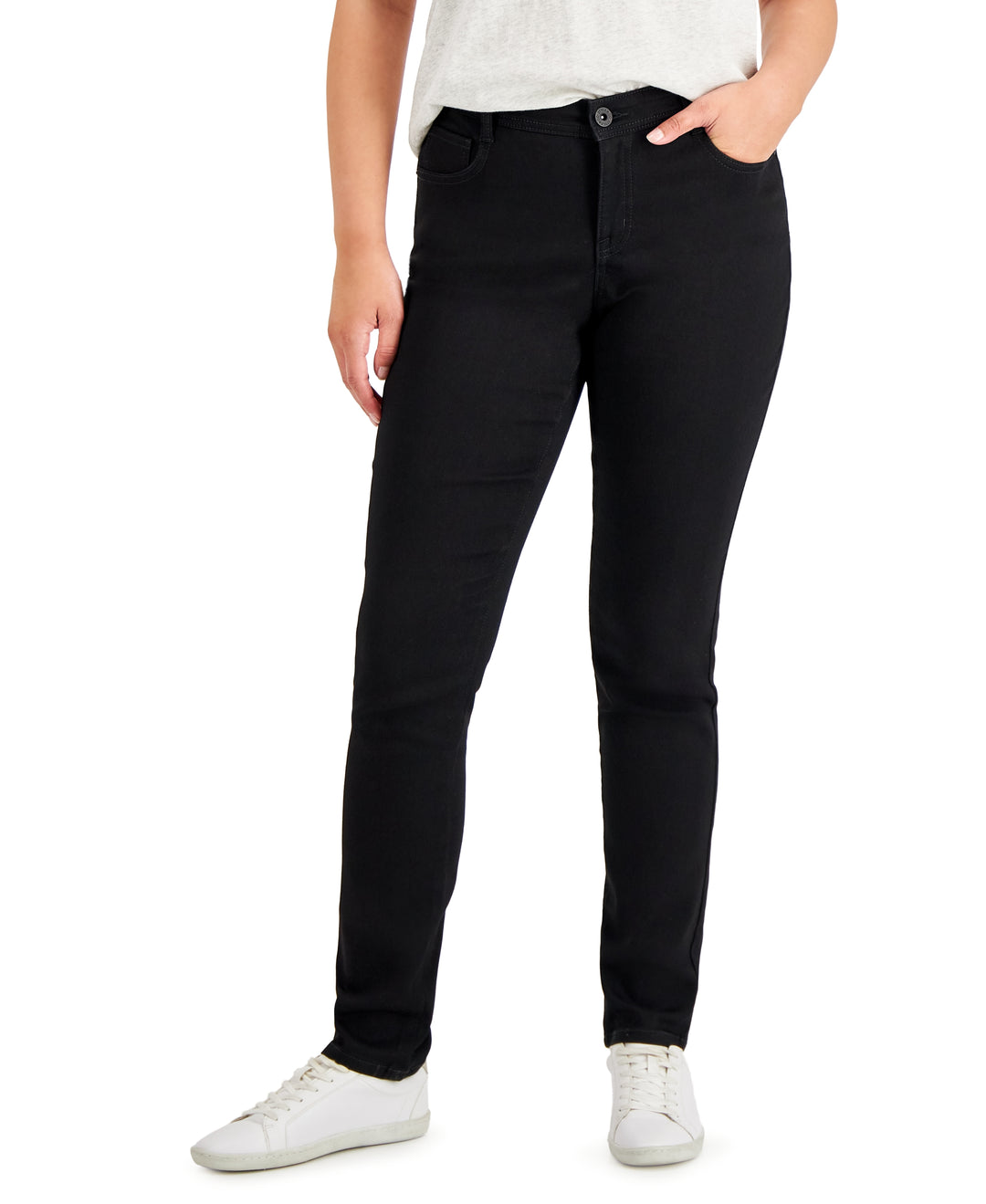 Petite Mid Rise Slim-Leg Jeans