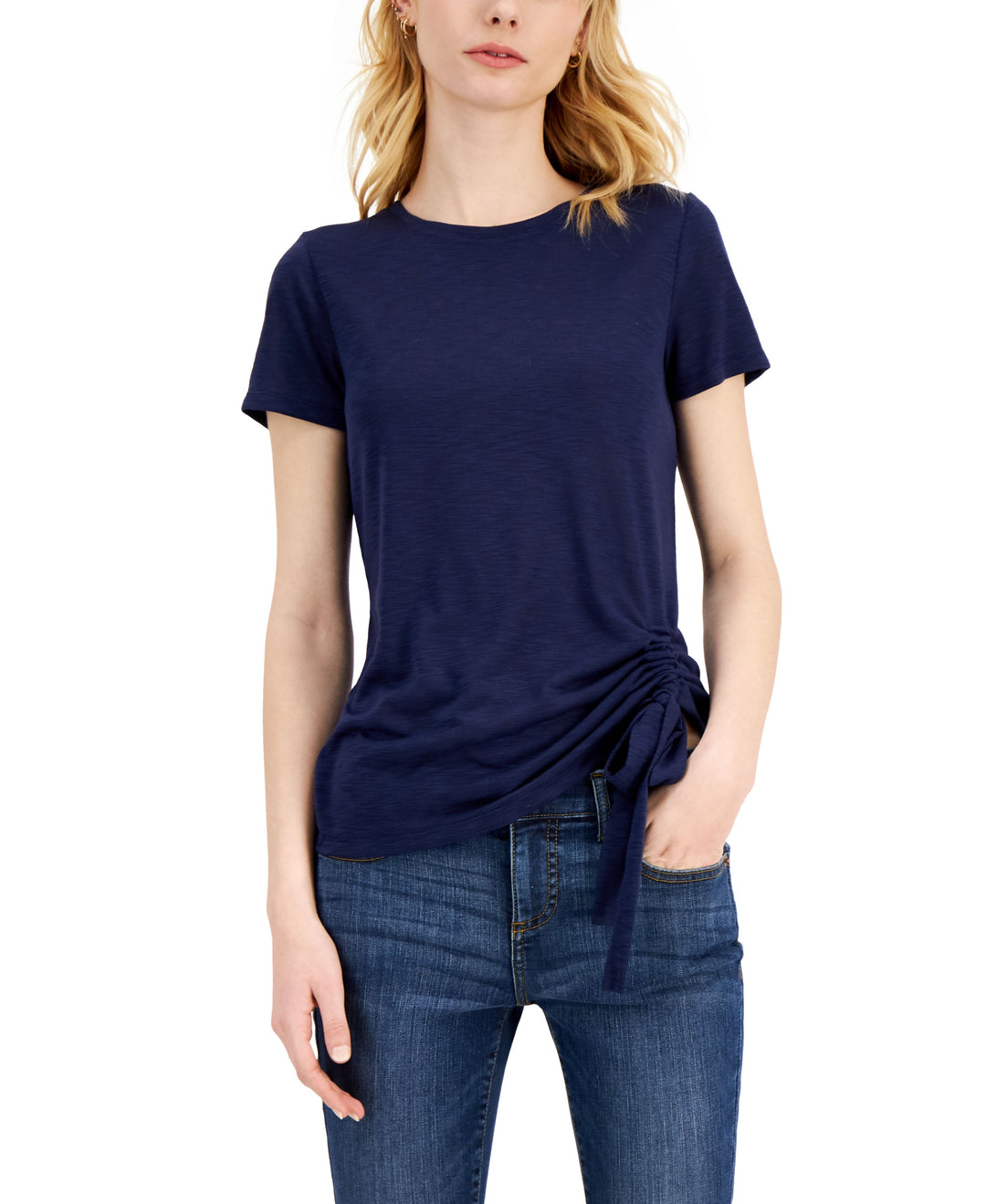 INC International Concepts Petite Side Ruched T-Shirt