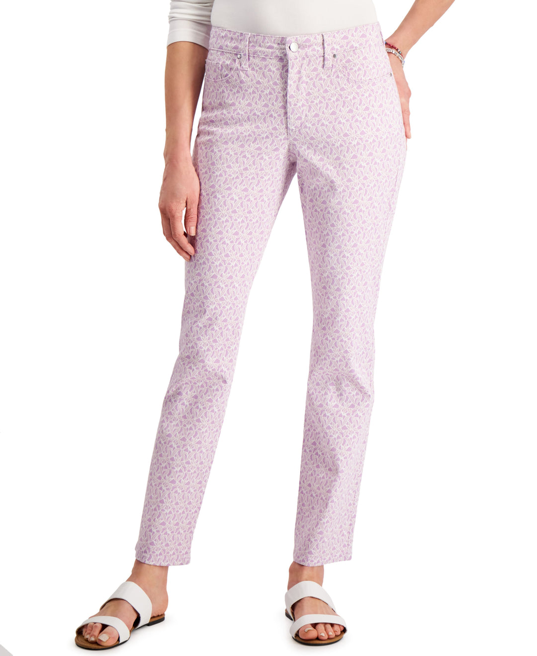 Charter Club Lexington Geo-Print Straight-Leg Jeans
