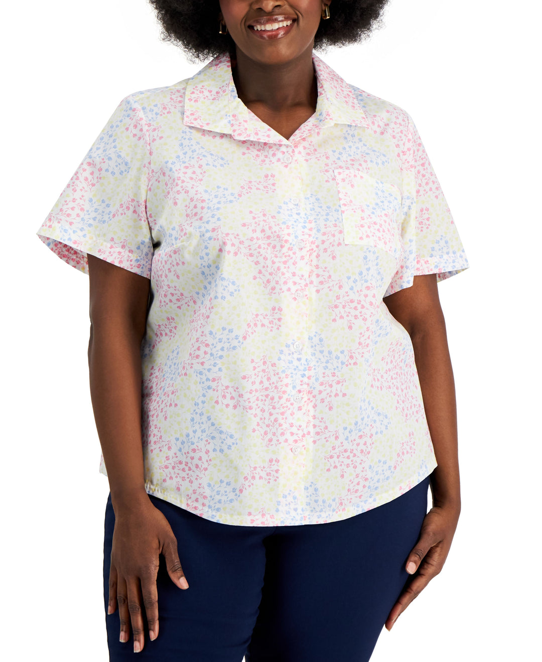 Karen Scott Plus Size Mini Meadow Shirt