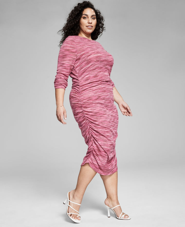 Now This Trendy Plus Size Space Dyed Midi Dress