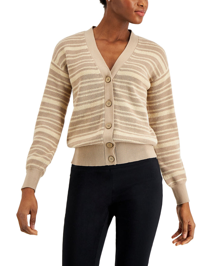 Alfani Striped Button Front Cardigan