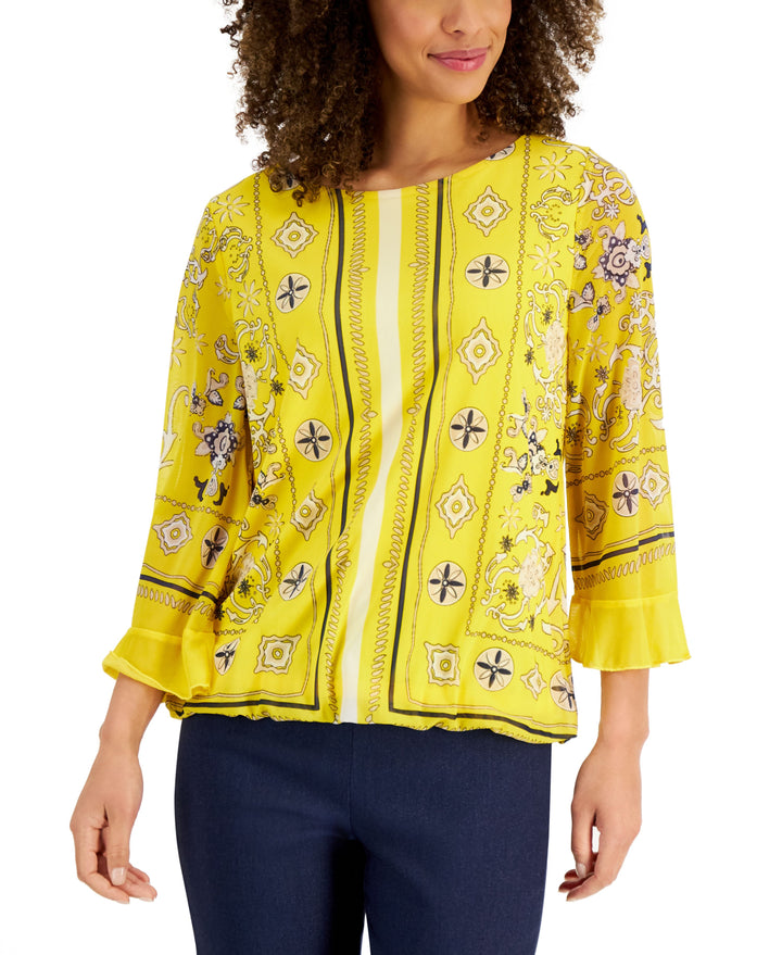 JM Collection Womens Printed Top