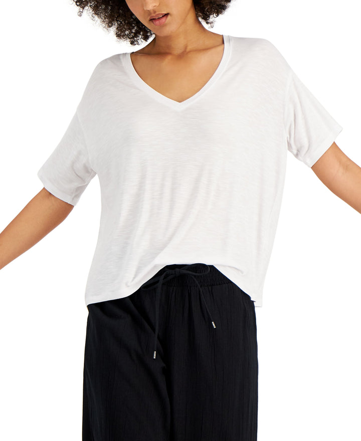 Style & Co Petite Drapey High Rise T-Shirt