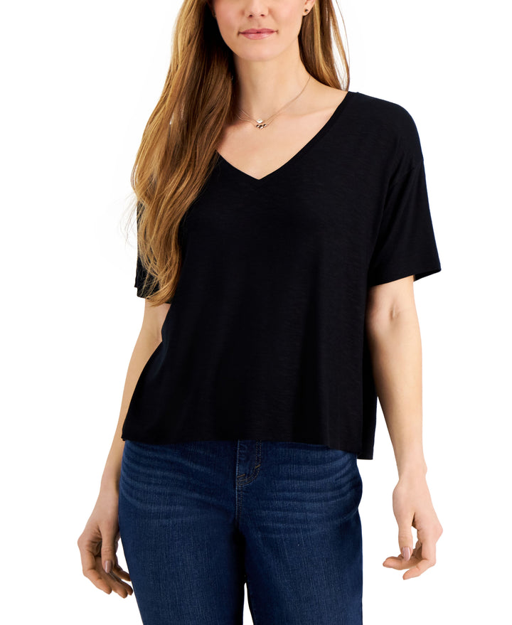 Style & Co Petite Drapey High Rise T-Shirt