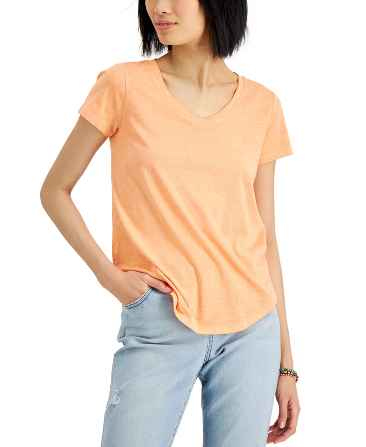 Style & Co Burnout V Neck T-Shirt