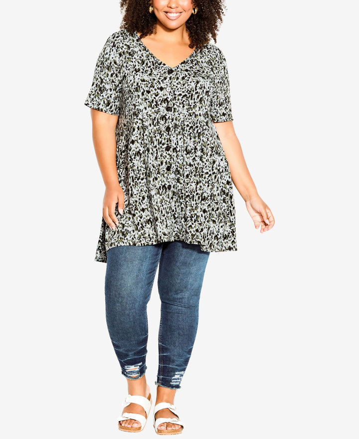 Plus Size Zion Print Tunic Top