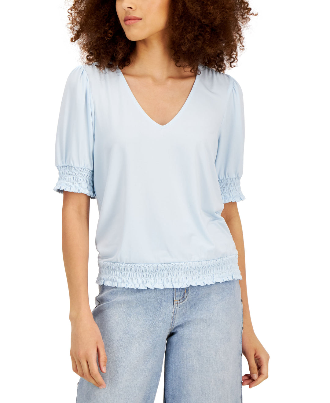 Women's Smocked-Trim Top