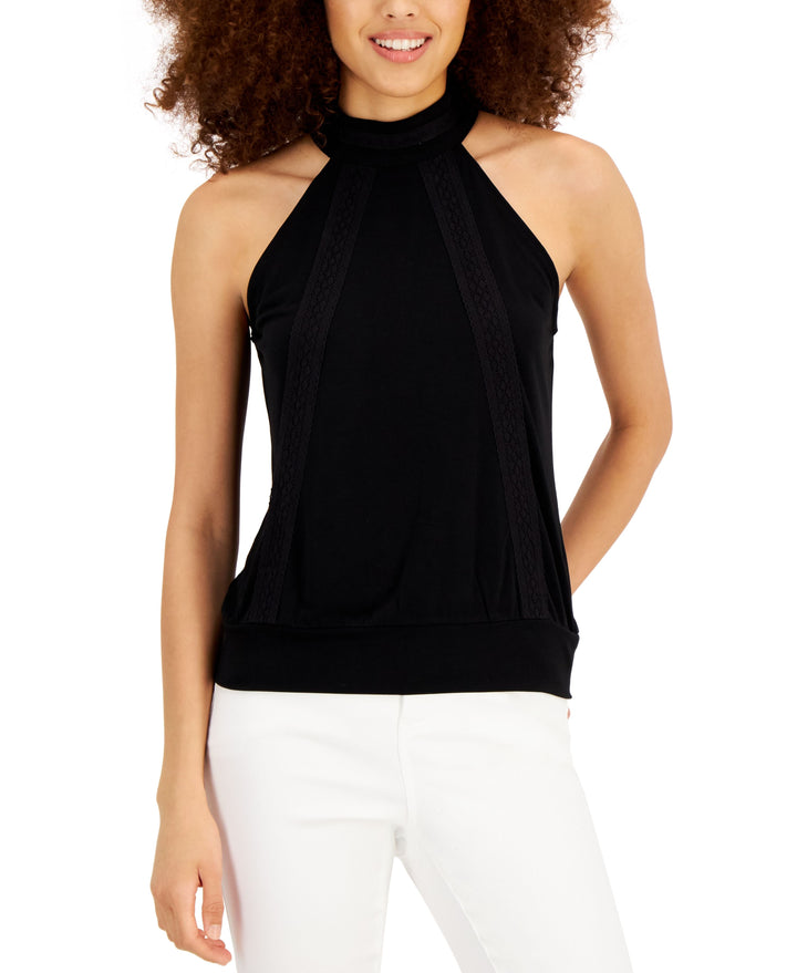 INC International Concepts Lace Inset Halter Top
