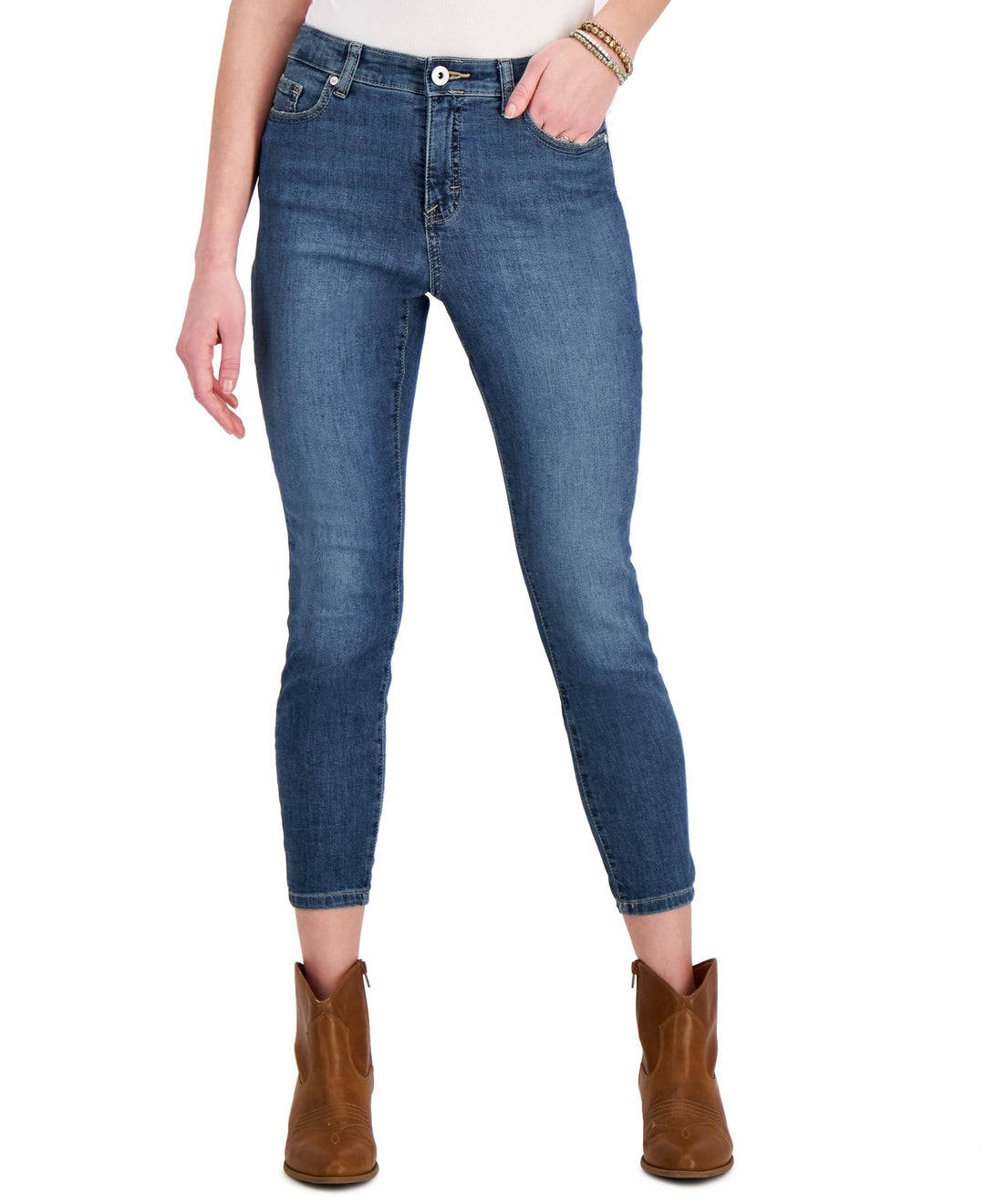 Style & Co Petite Mid Rise True Skinny Ankle Jeans