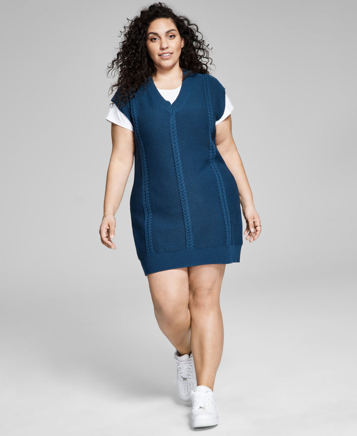 Now This Trendy Plus Size Sweater Vest Dress