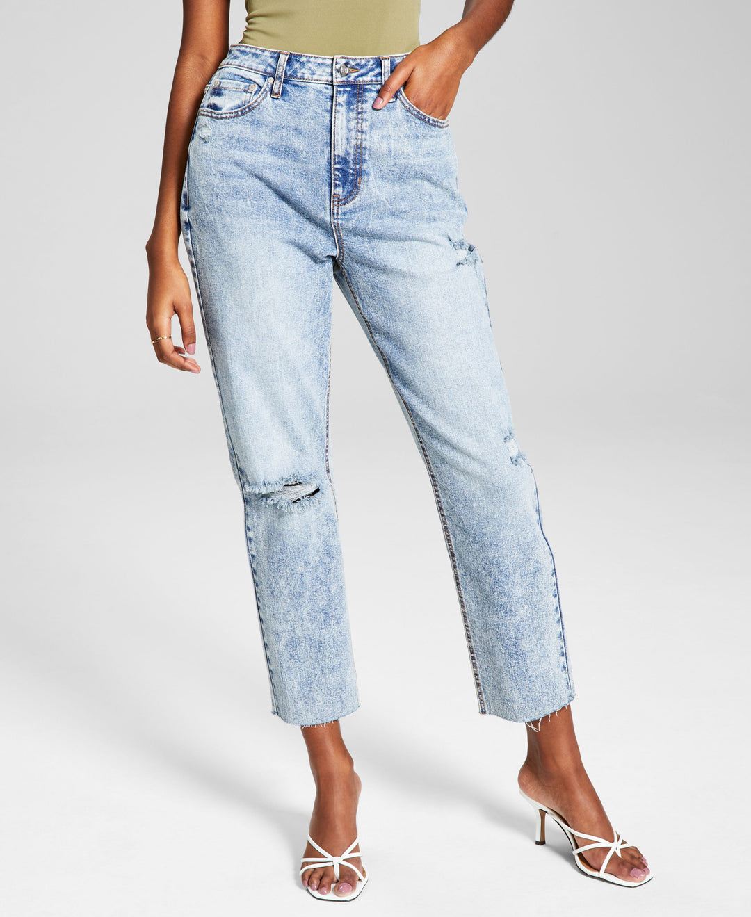 Now This Womens Ripped Mom Jeans