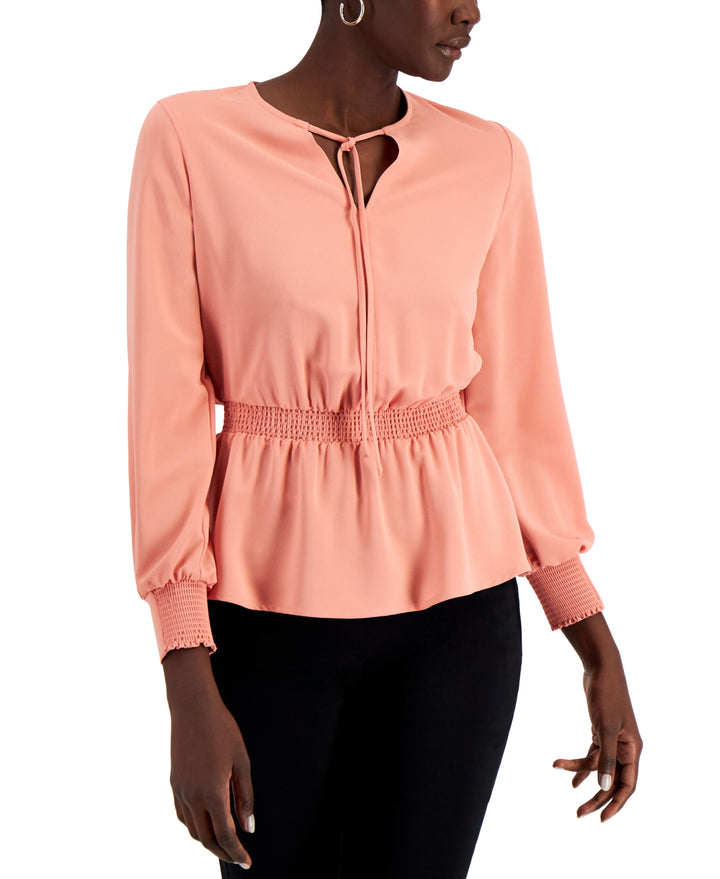 Alfani Smocked Peplum Top
