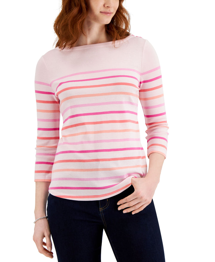 Charter Club Cotton Dot Print Top