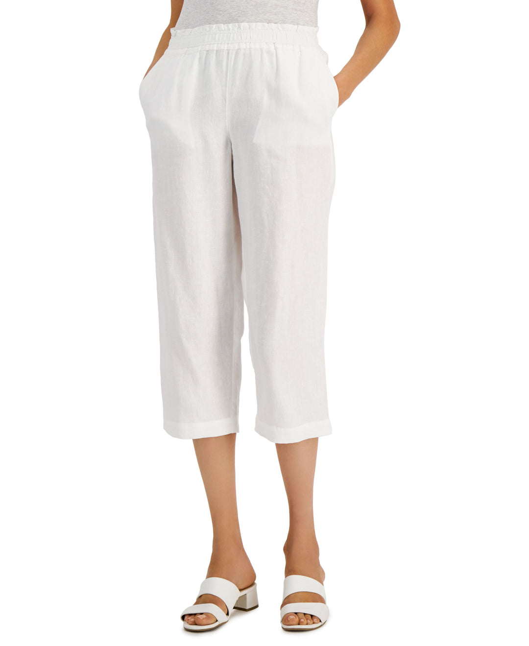 Charter Club Petite Linen Cropped Pants
