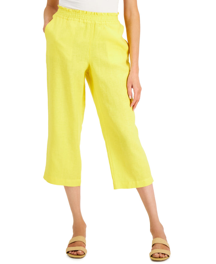 Charter Club Petite Linen Cropped Pants
