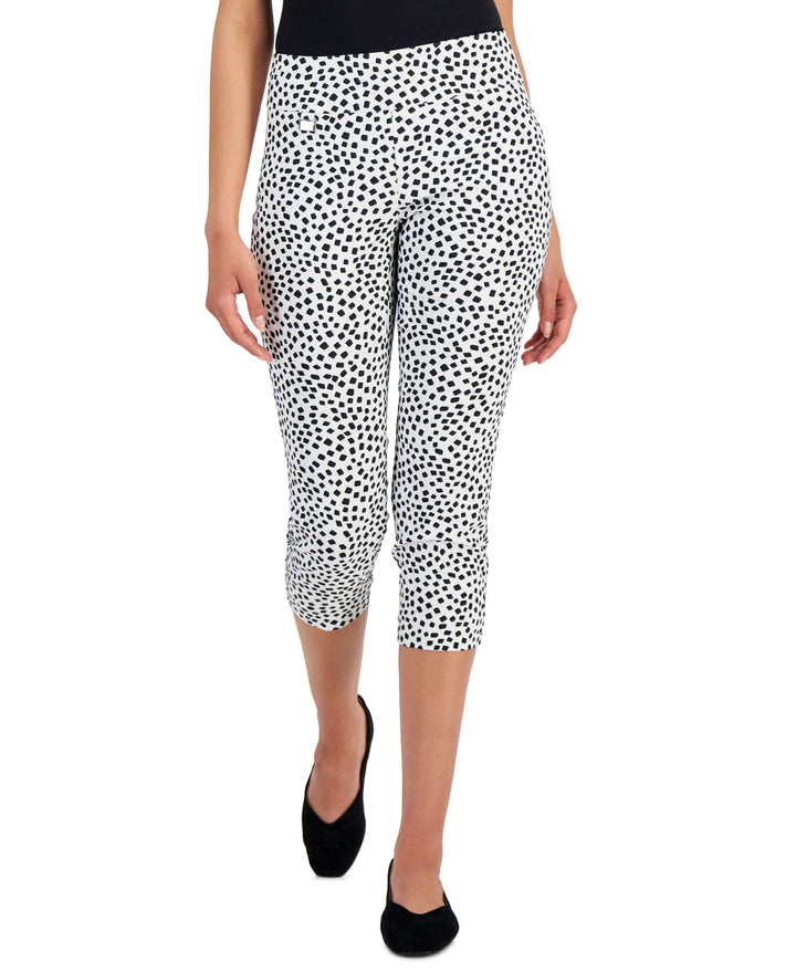 Alfani Essential Textured Capri Pull On With Tummy Control