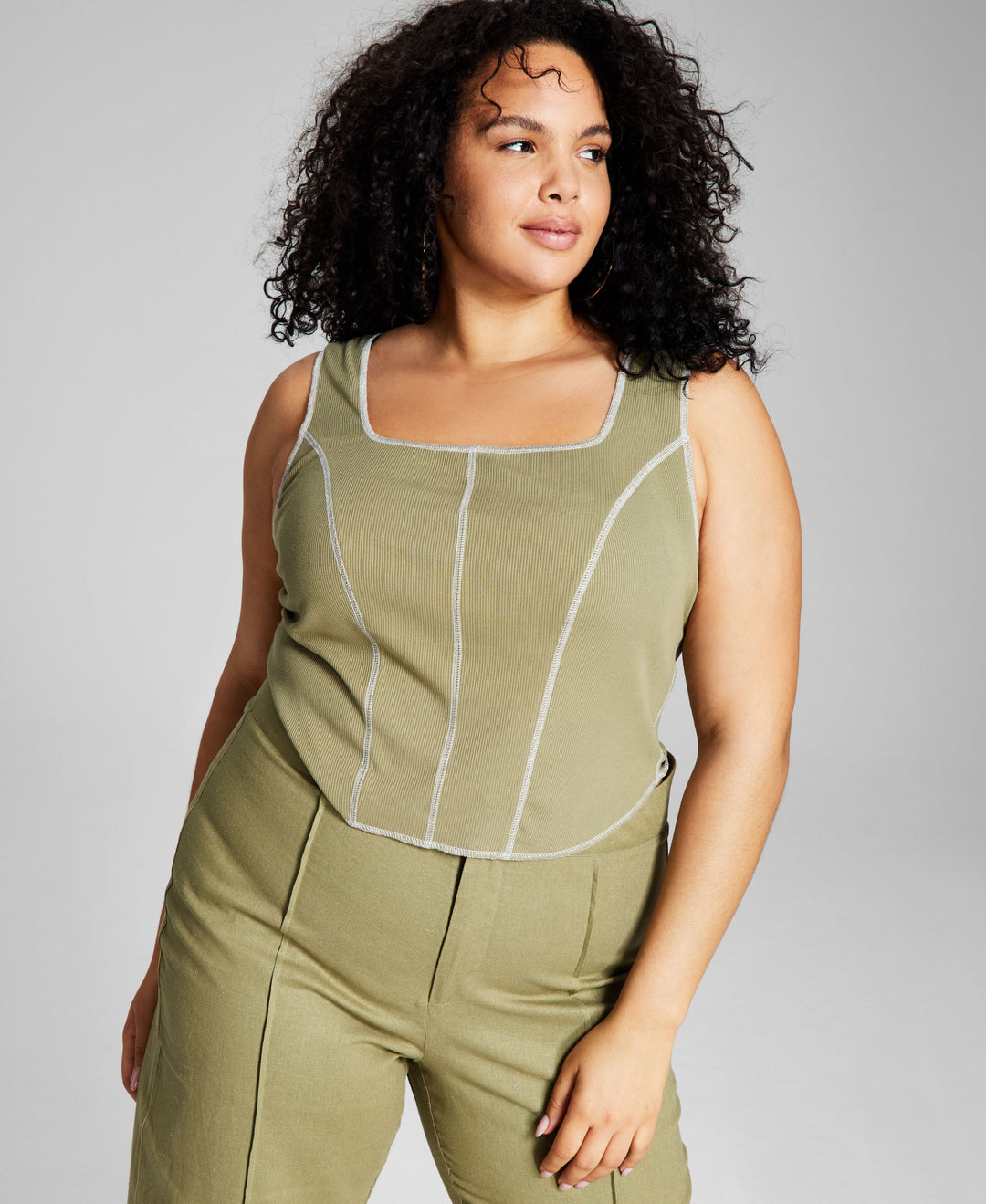Now This Trendy Plus Size Seam Tank Top