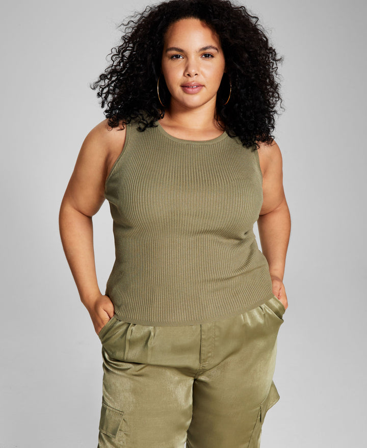 Now This Trendy Plus Size Sweater Tank Top