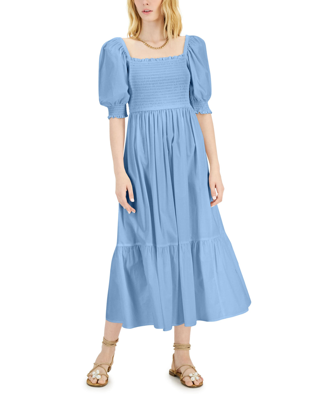 INC International Concepts Smock Puff Sleeve Dress