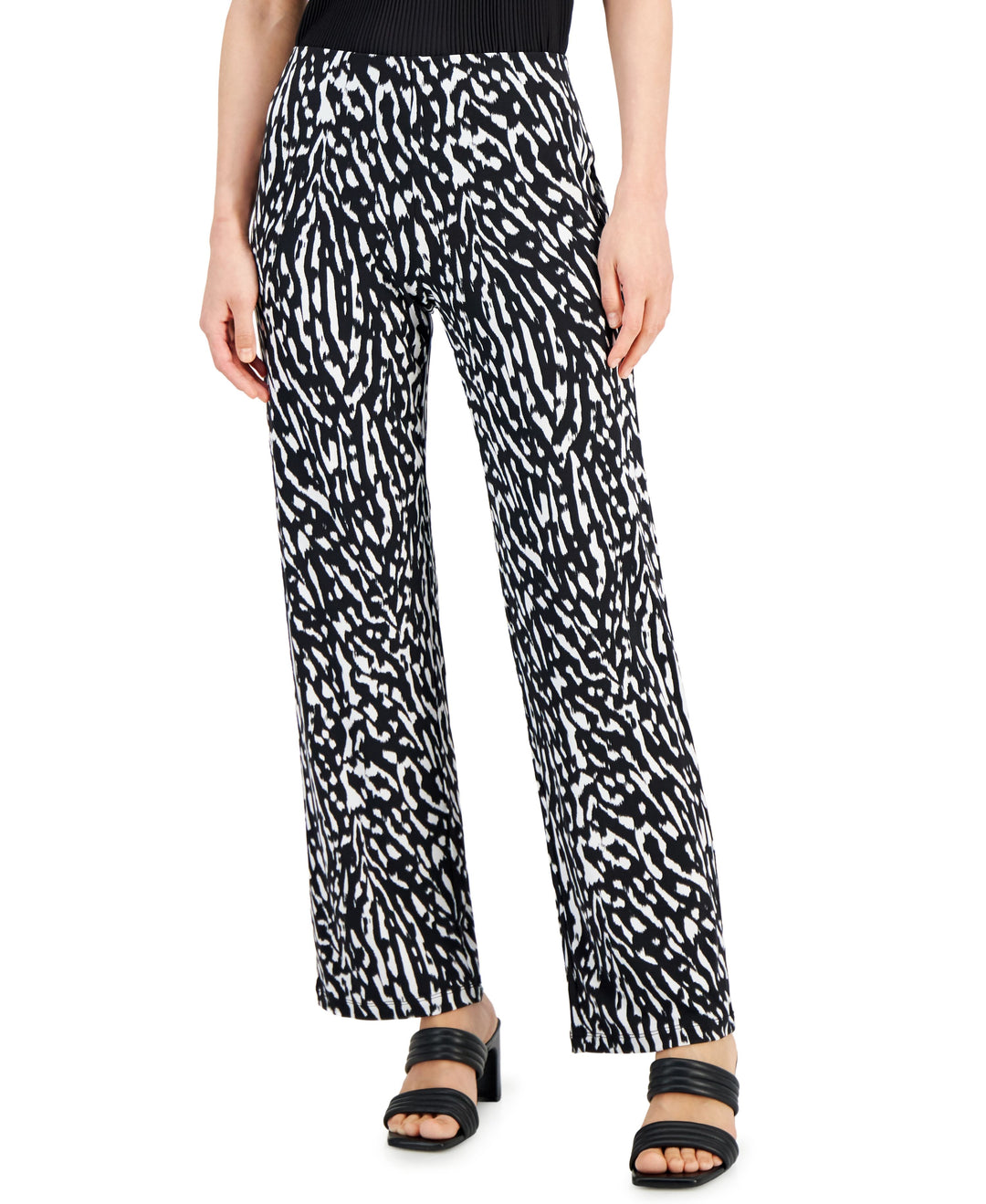 Alfani Printed Wide Leg Pants