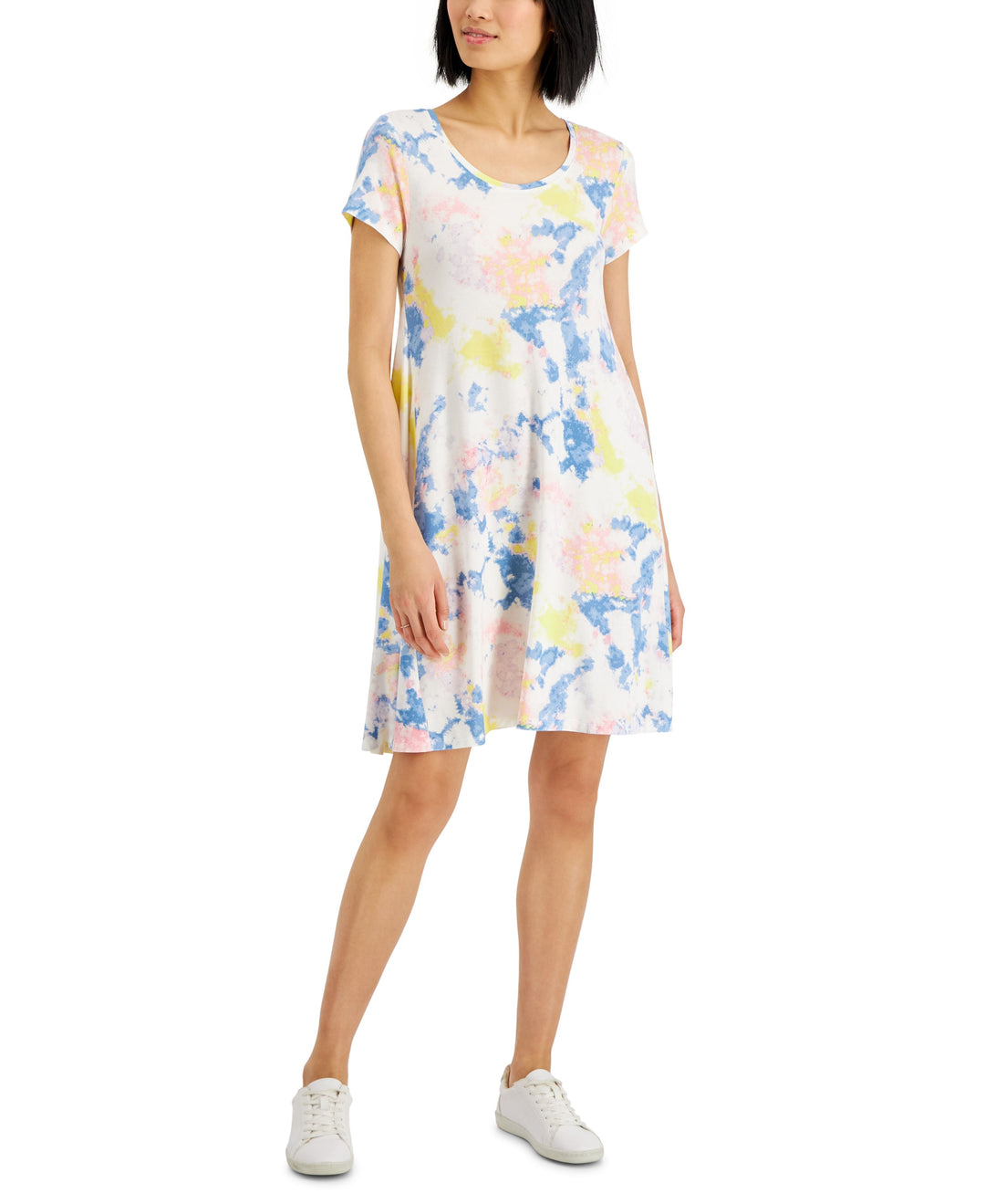 Style & Co Womens Tie Dyed Print Flip Flop Dress
