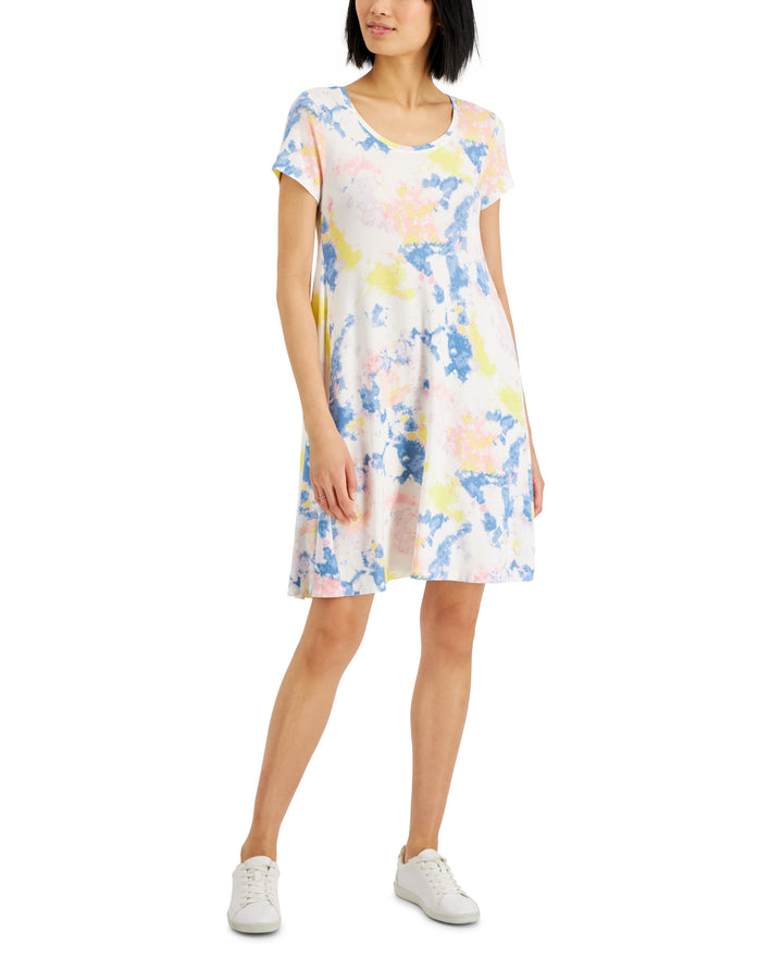 Style & Co Womens Tie Dyed Print Flip Flop Dress