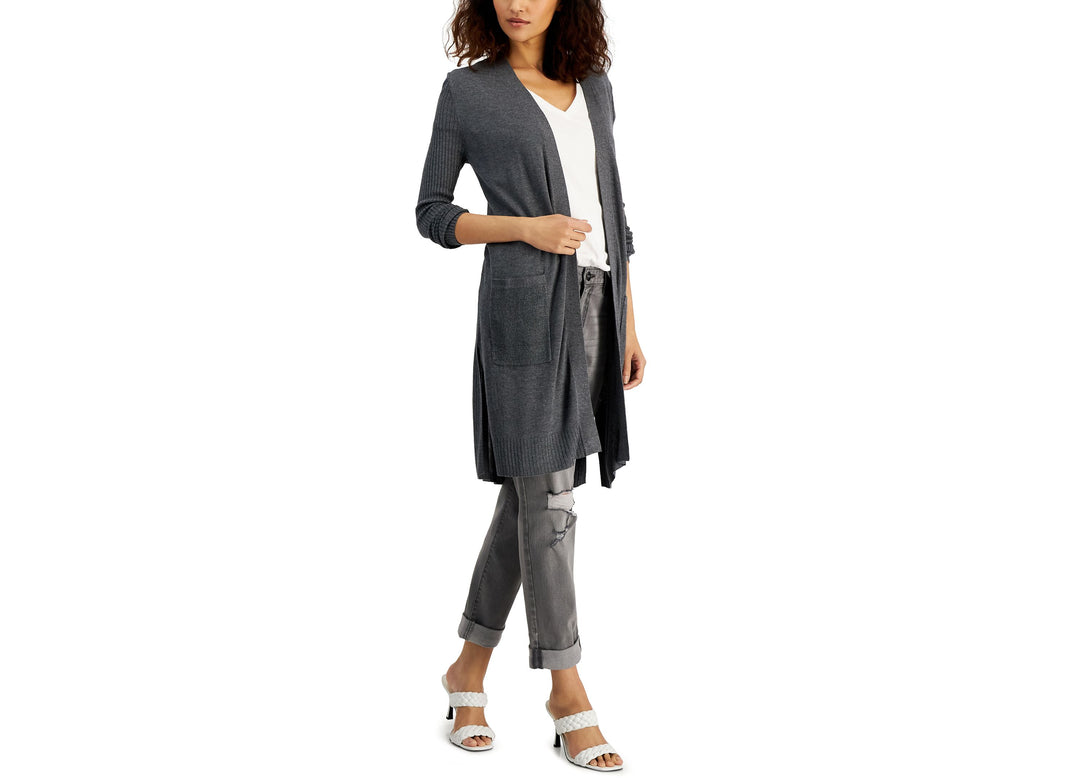 International Concepts Womens Ribbed Duster Cardigan