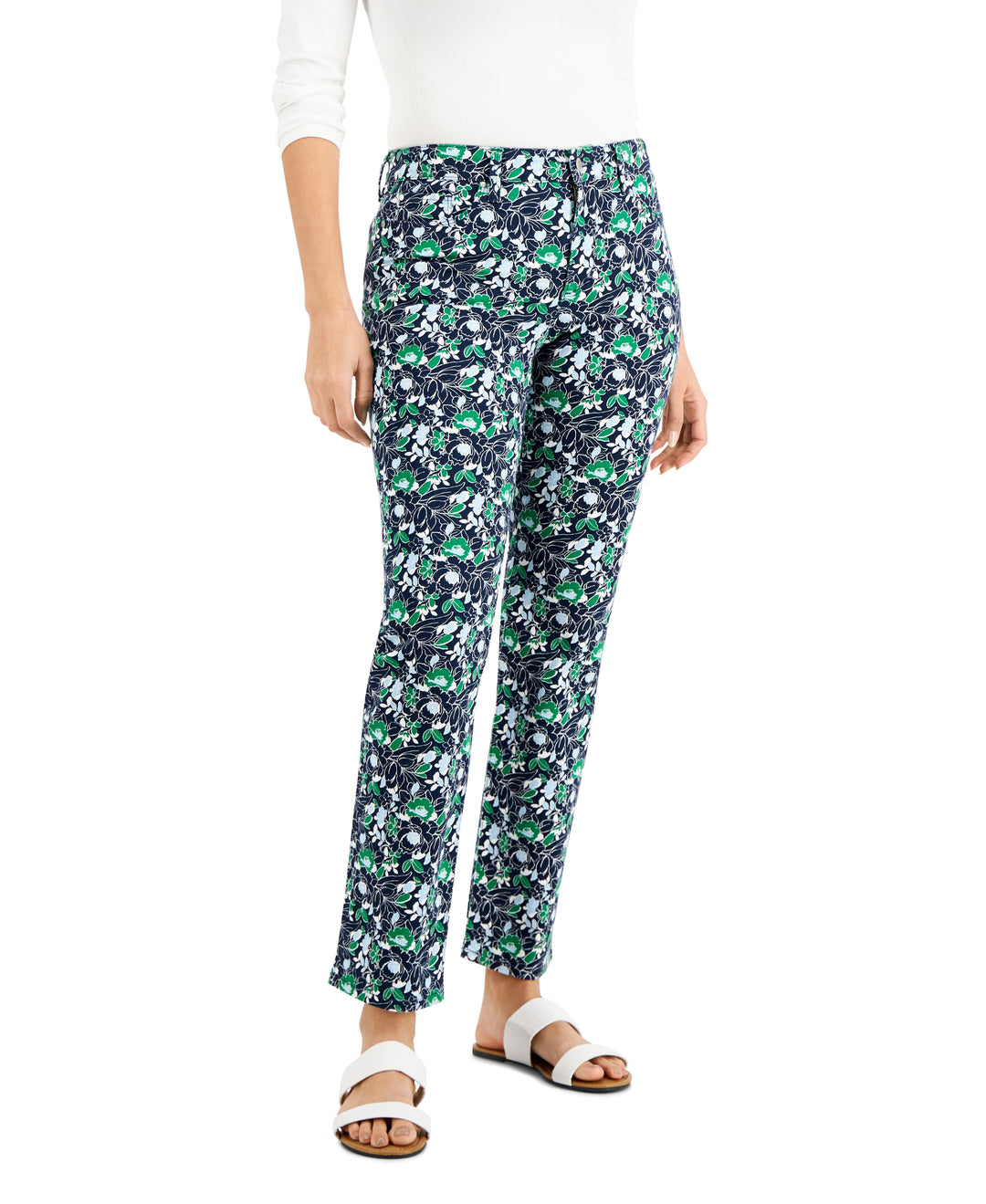 Charter Club Lexington Geo-Print Straight-Leg Jeans