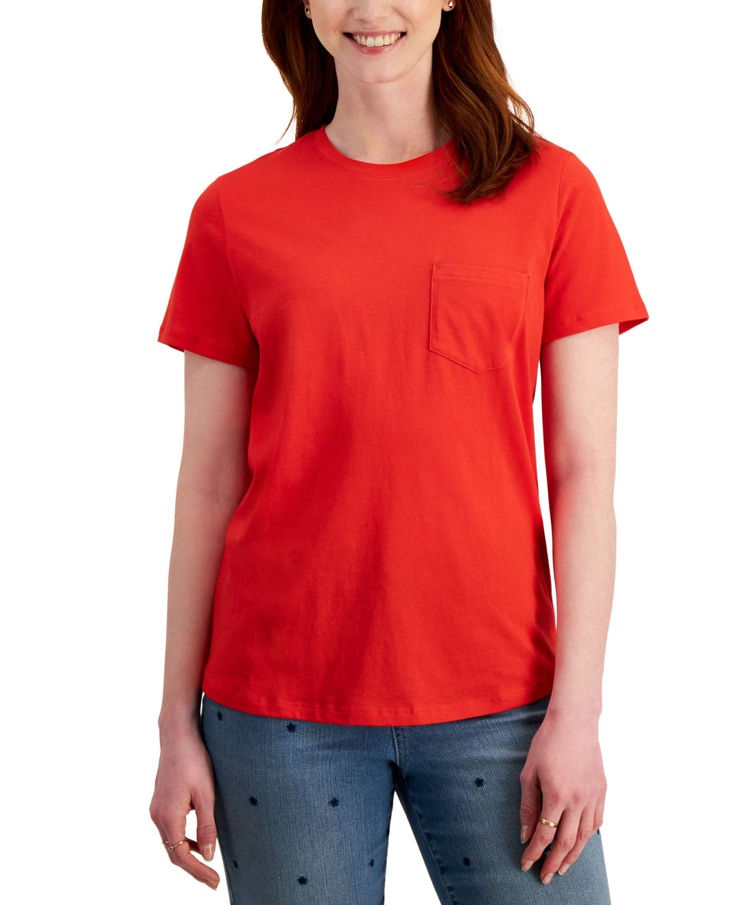 Style & Co Petite Crewneck Pocket T-Shirt