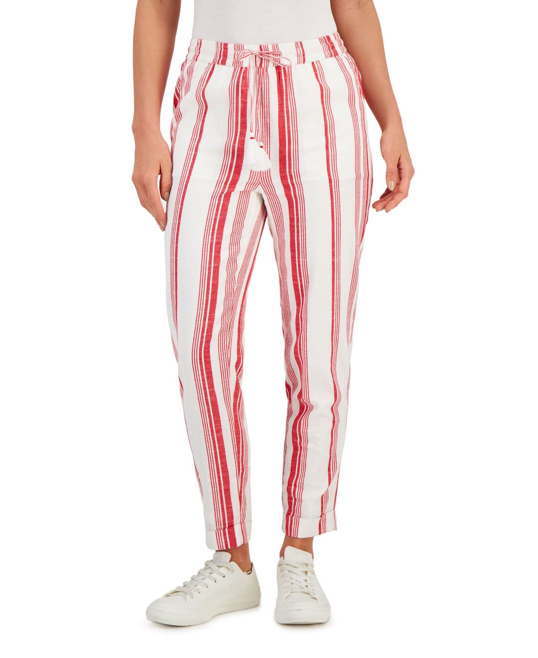 Charter Club Womens Cotton Striped Jogger Pants