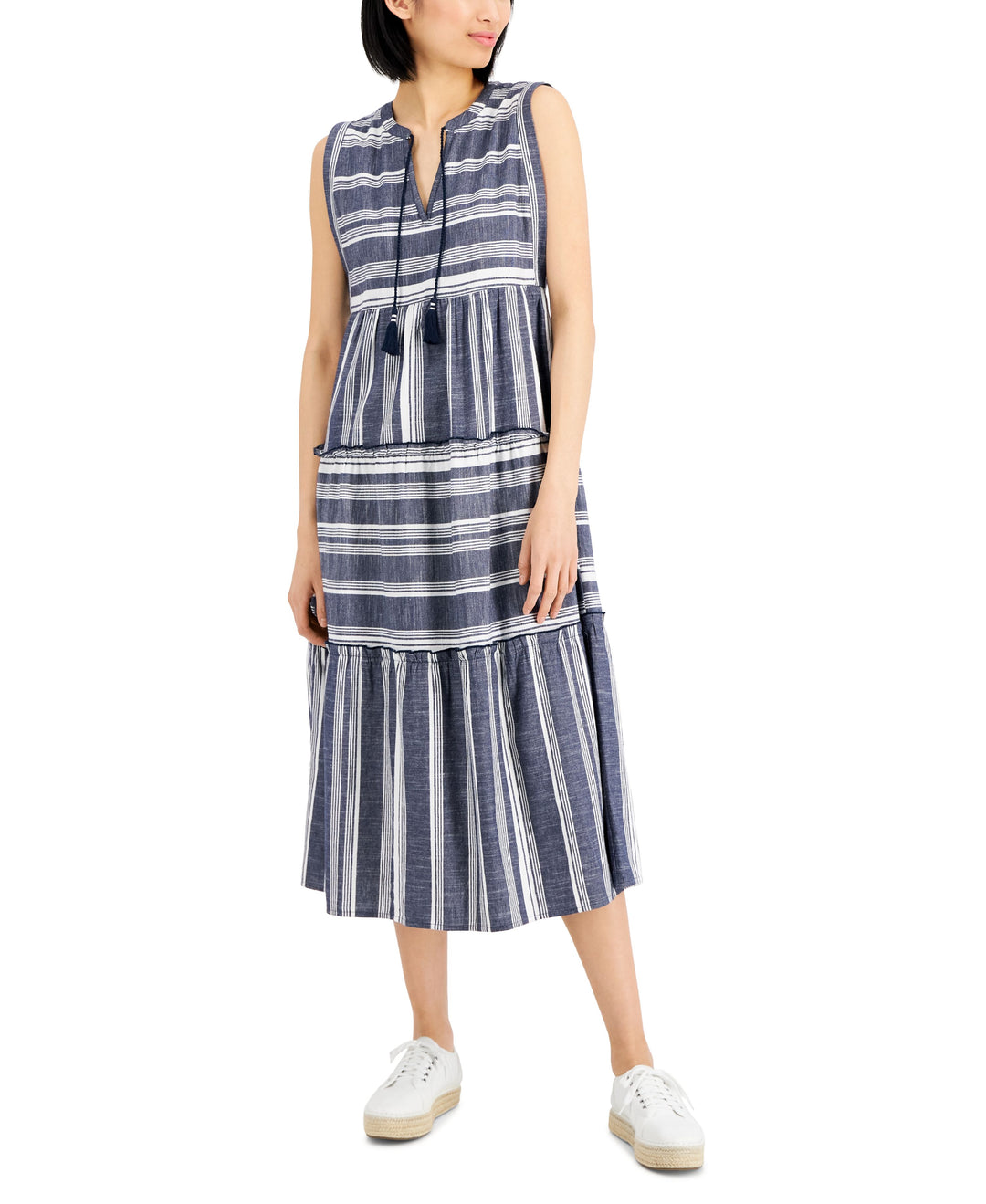 charter club midi dress Charter Club | Dresses | Charter Club Blue And White Midi Dress Medium 4