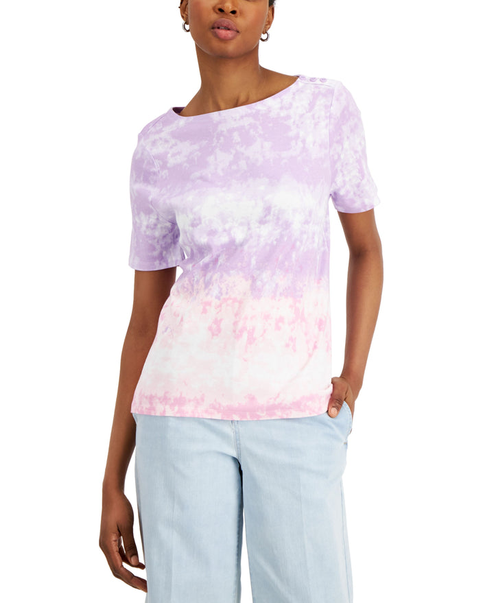 Charter Club Petite Cotton Printed Top