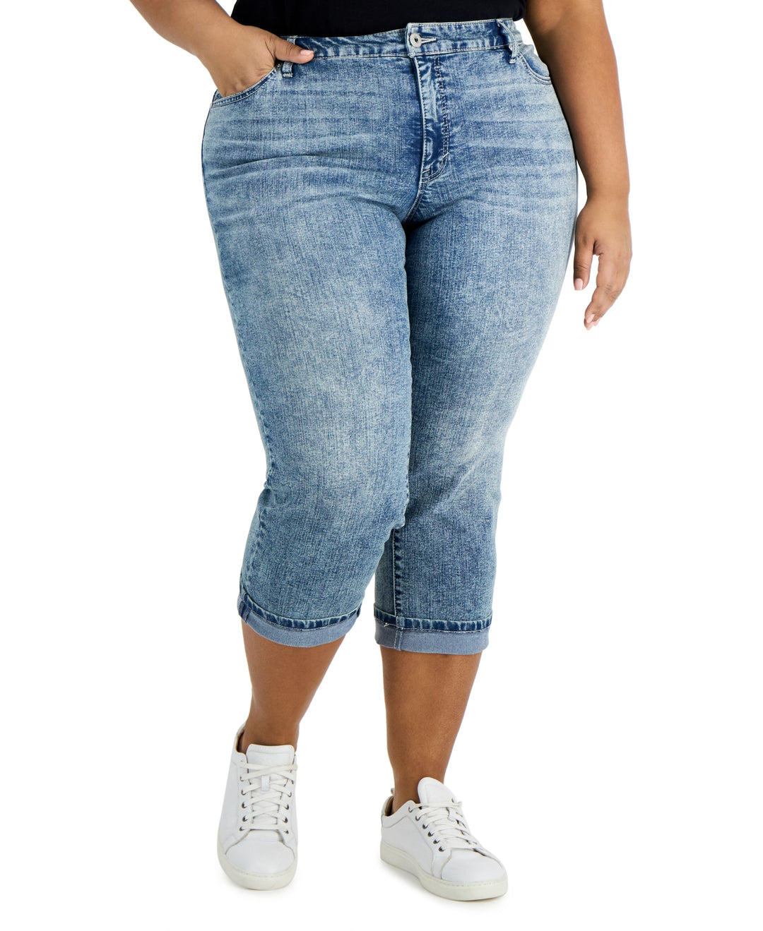 Style & Co Plus Size Roll Cuff Capri Pants