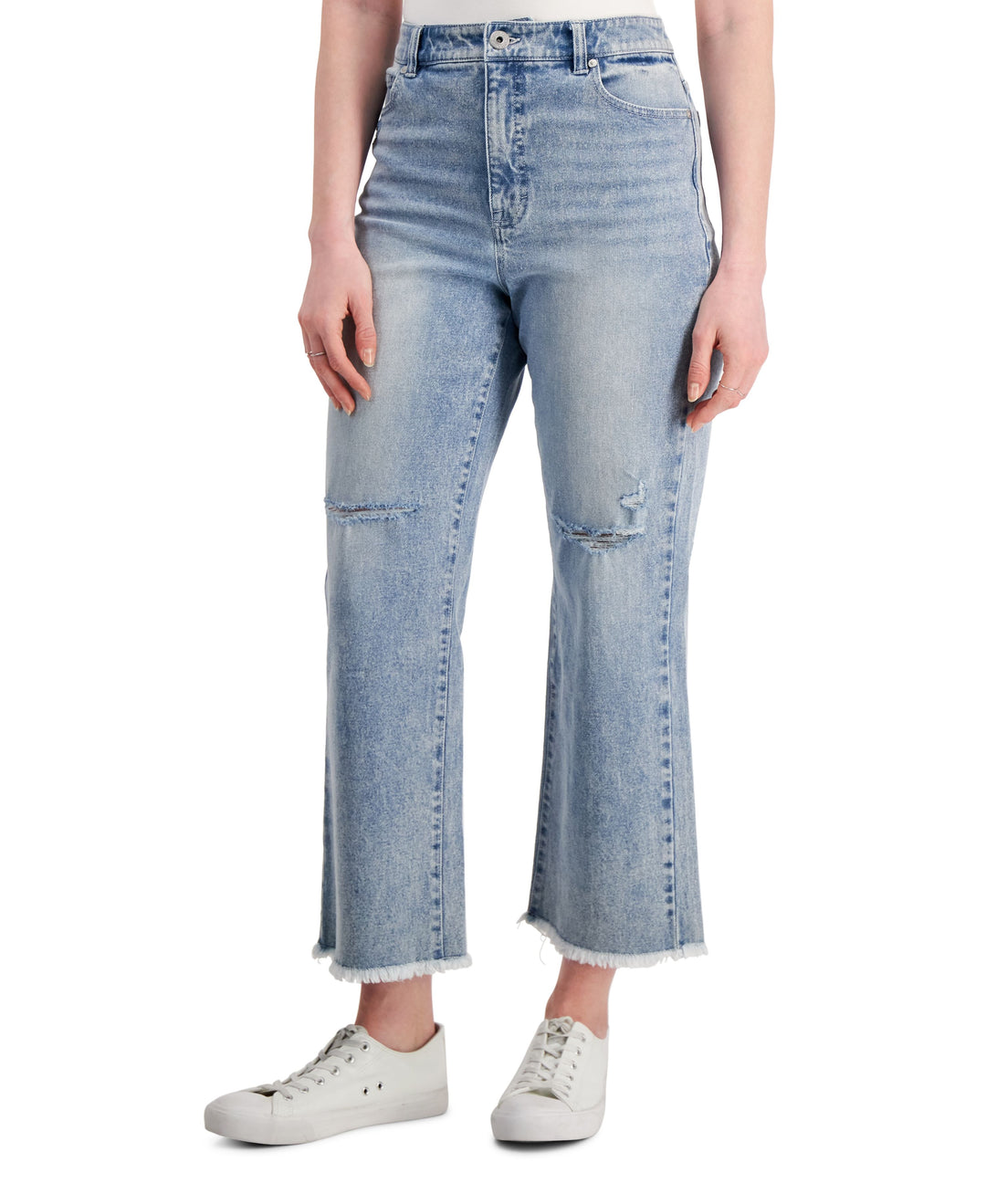 Style & Co Petite Cropped Wide Leg Jeans