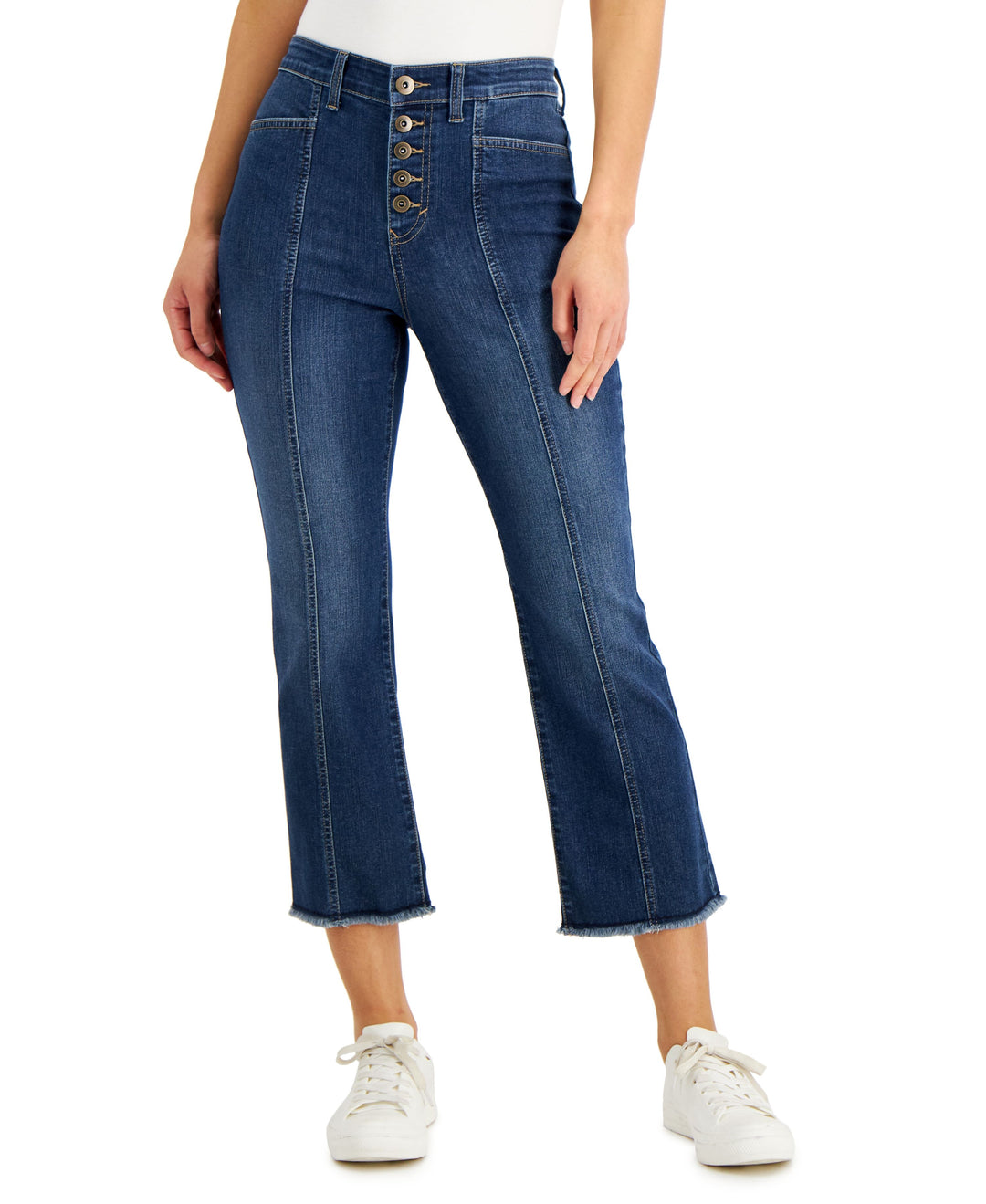 Style & Co Button Fly Cropped Jeans