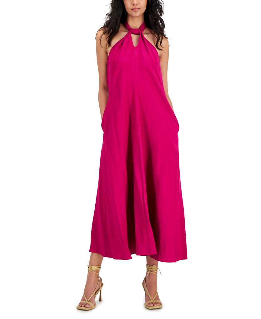 slim fit dress slacks Inc Women's Halter Neck Maxi Dress Purple Size Petite Small