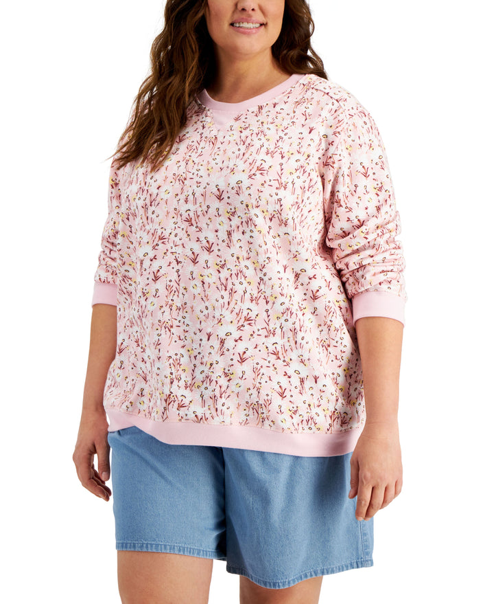 Karen Scott Plus Printed Sweatshirt