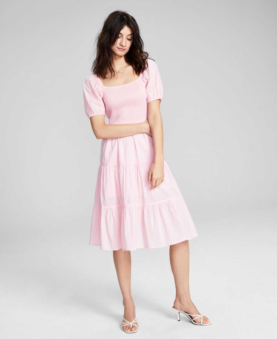 Now This Womens Cotton Lace Up Back Dress