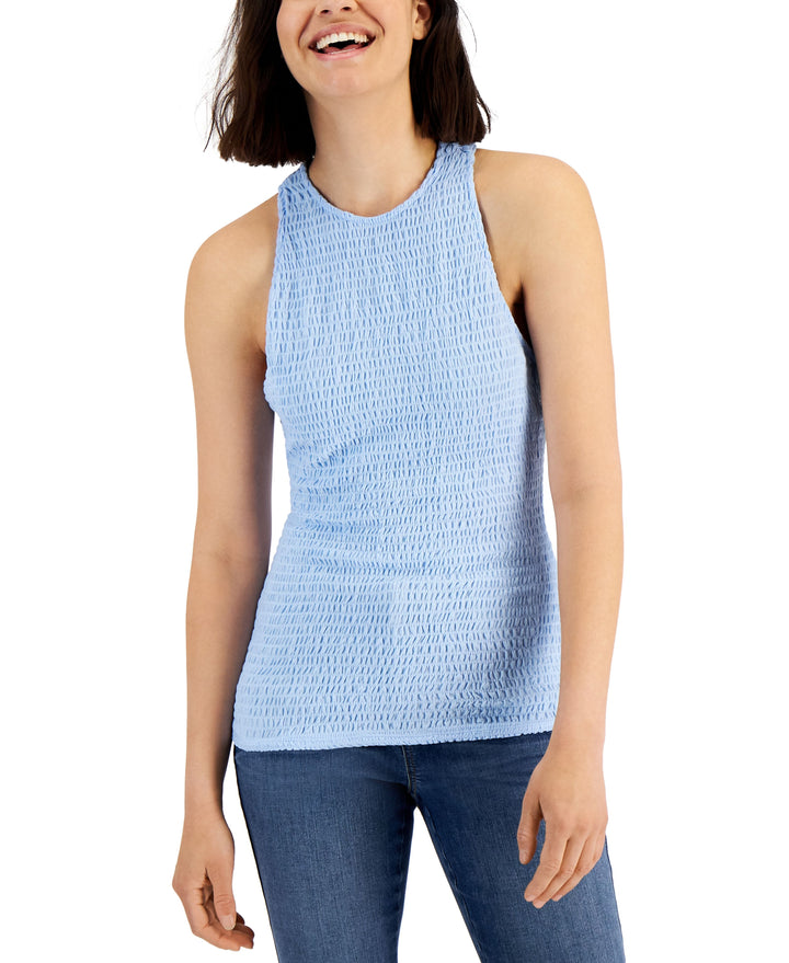 INC International Concepts Womens Smocked Halter Top