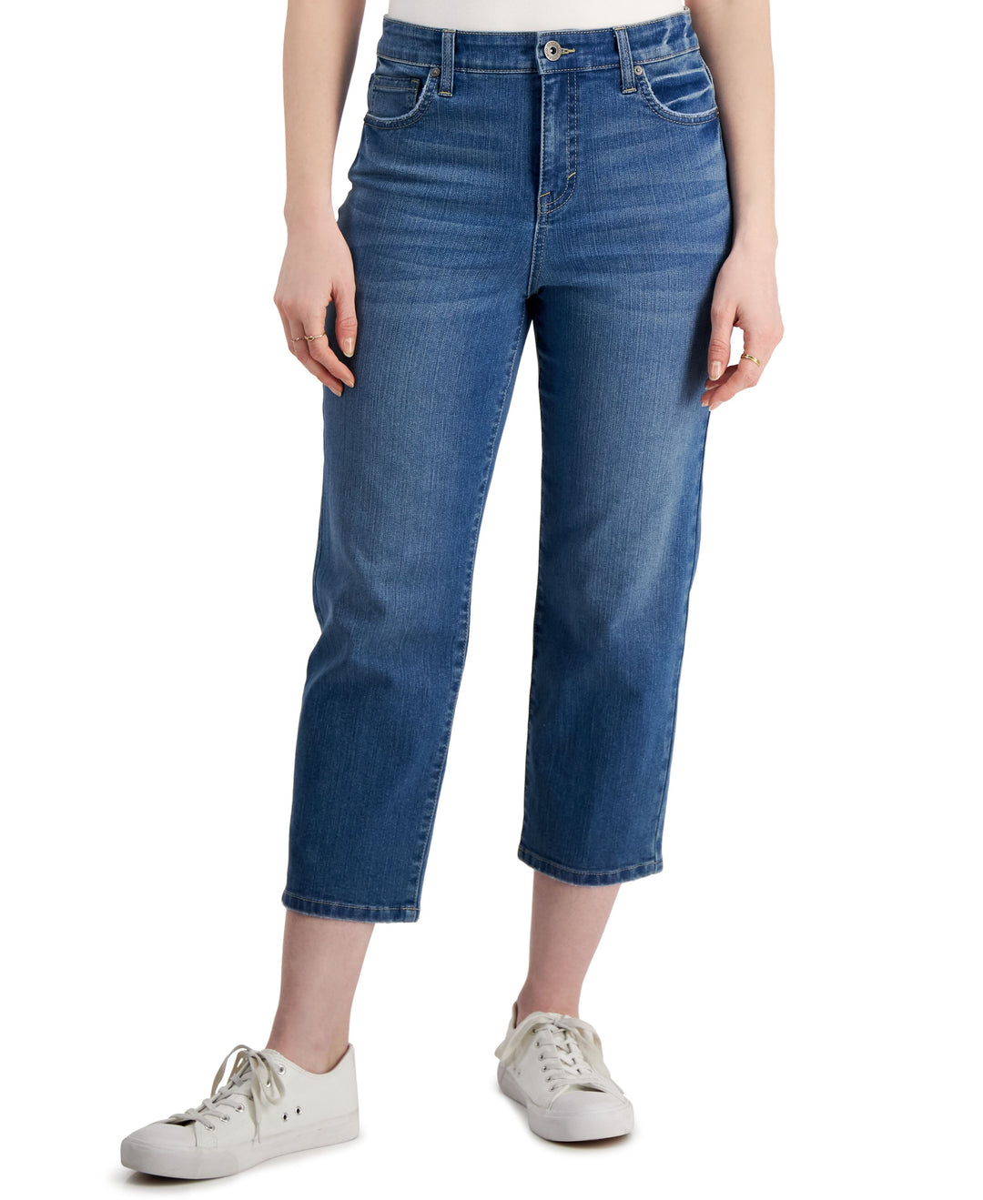 Style & Co Petite High Rise Straight Crop Jeans