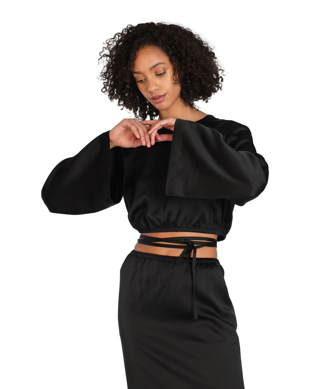 Bar III Nicole Williams English Long Sleeve Top