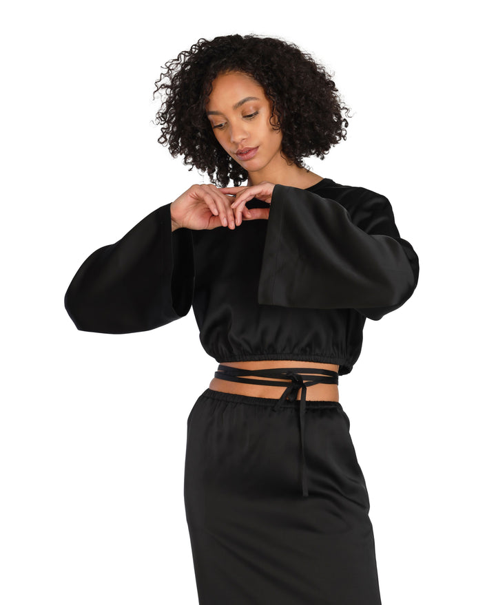Bar III Nicole Williams English Long Sleeve Top