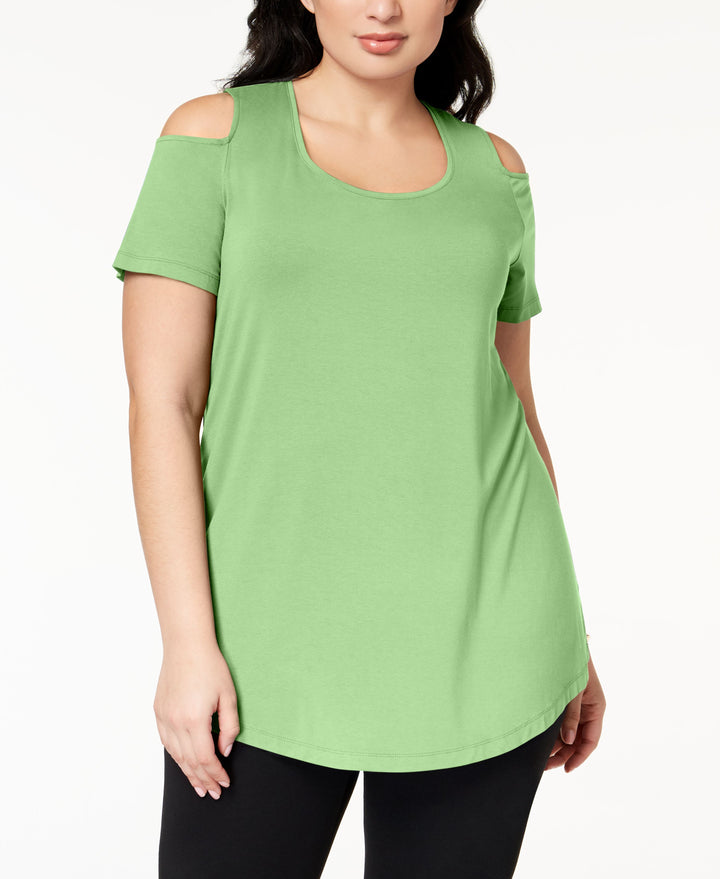 JM Collection Plus Size Cold-Shoulder Top